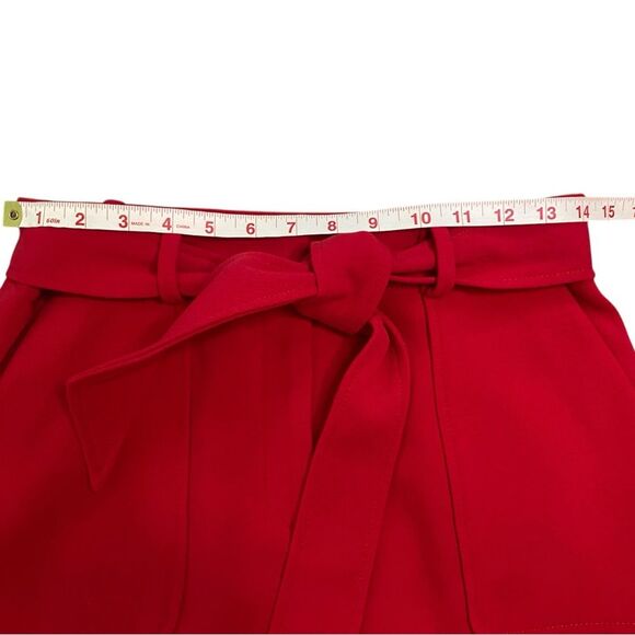 LOFT Red A-Line Mini Skirt with Tie Waist - Picture 7 of 9